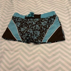Build A Bear boardshorts in Floral Patterned Blue and Brown